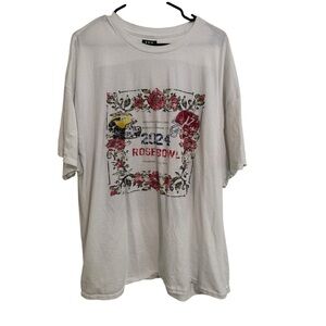 LVS 2024 Rose Bowl Michigan vs Alabama White Tee Size 3XL